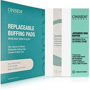 Onsen Secret Nail Buffer Block Replacement Pads - 3 Way Buffing Block Smooth Shine Natural Nail Buffing Pads w/ 3 Sides Coarse, Soft, Silky, Nail Buffer Replacement Pads Only - 4 Combo Pads - 1 Pack