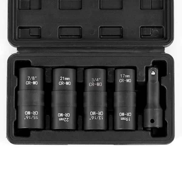 Heavy-Duty 1/2” Drive Lug Nut Impact Socket Set – Metric & SAE 6-Point Flip Socket for Ultimate Versatility and Strength
