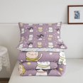 thumbnail image 5 of Homewish Funny Pet Cats Full Size Comforter Sets,Kawaii Cartoon Animal Bedding Comforter Set,Purple,Colorful Stars Reversible,3-Piece,1 Comforter and 2 Pillowcases, 5 of 7