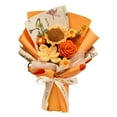 thumbnail image 1 of Ramo de la flor de la flor de crochet regalo de la madre del día de la hija de la hija de la decoración del hogar artificial para la flor de la vierna Tulipán naranja, 1 of 8