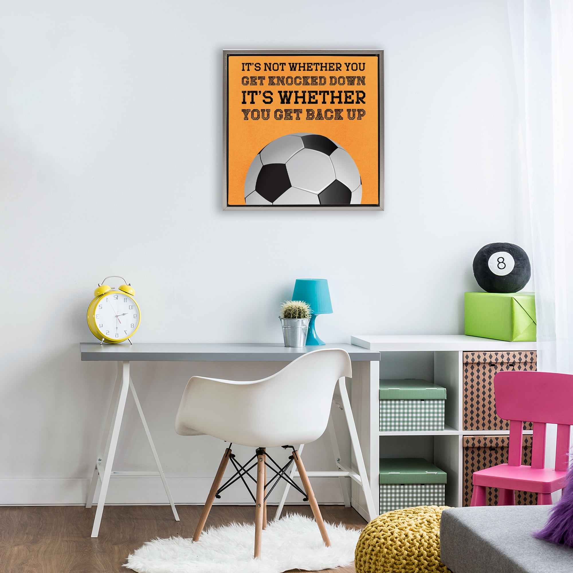 Whether You Get Back Up Gray Framed Floater Canvas Wall Art, design by Marcus Prime