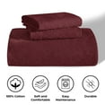 thumbnail image 5 of BNM 3 Piece Floral Cotton Blend Burgundy Bedspread Set, King, 5 of 10