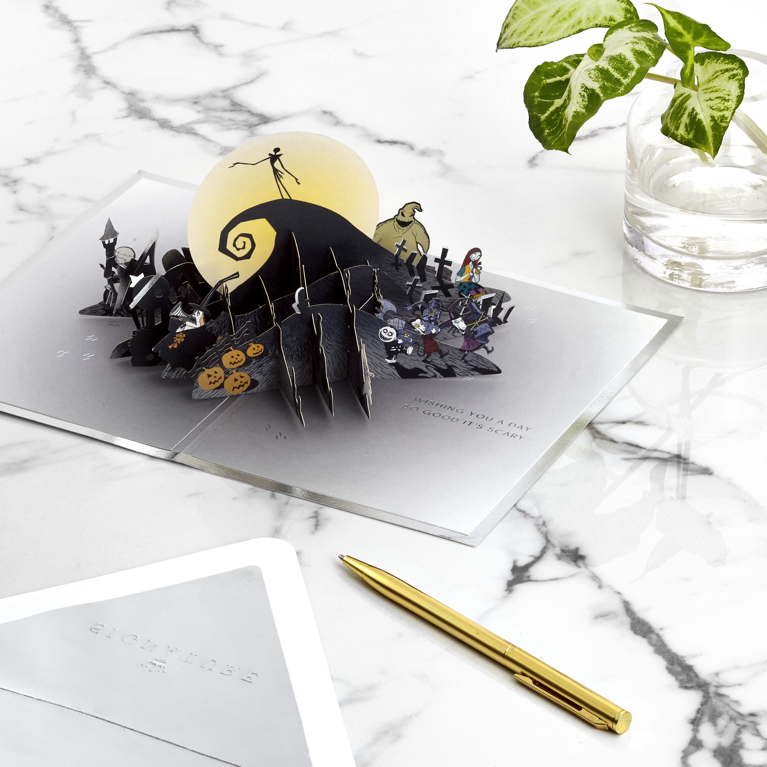 Hallmark Signature Paper Wonder "Nightmare Before Christmas" Pop Up Birthday Greeting Card (Happy Nightmares)