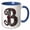 Blue/White, variant on 3drose, Pretty Image of Ruby Jeweled Monogram Letter B, 15oz Two-tone Red Mug