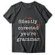 thumbnail image 5 of Gibobby Blusa de Trabajo de Manga Corta Estampado Camiseta corta Mangas Camiseta Blusa Letras O-cuello Túnica Tops Tops Blusa Casual Mujer Mujer Blusa(Gris oscuro,XL), 5 of 5