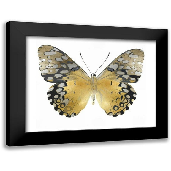 Bosco, Julia 14x12 Black Modern Framed Museum Art Print Titled - Golden Butterfly I