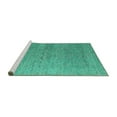 thumbnail image 2 of Ahgly Company Machine Washable Indoor Square Abstract Turquoise Blue Modern Area Rugs, 6' Square, 2 of 4