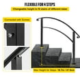 VEVORbrand 4Step Handrail for Outdoor Stairs Metal Handrail 4 Step
