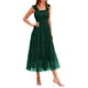 thumbnail image 1 of Vestido PRETTYGARDEN Midi de Tul sin Mangas con Fruncido Verde Oscuro XL, 1 of 9