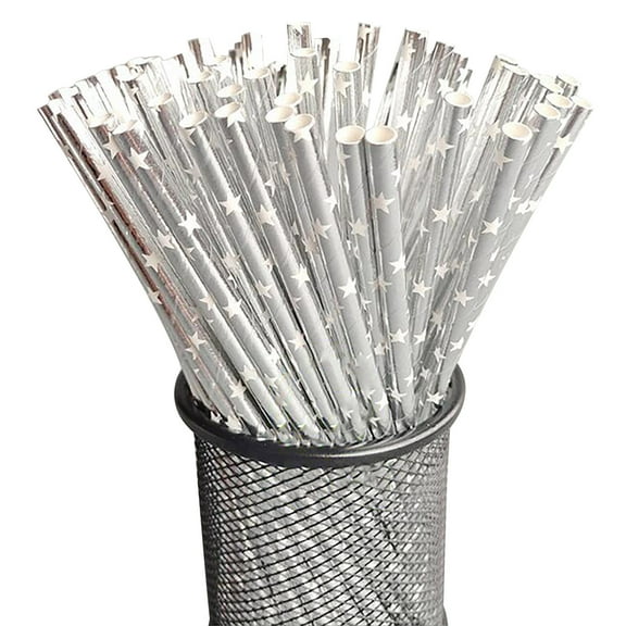 Paper Straws,100 Pcs Paper Drinking Straws For Wedding Party Restaurant Juice, Coffee Cold Drinks, Dessert and DIY Decoration (Stripe)