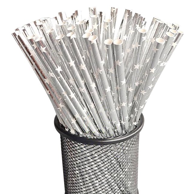 CEHVOM Disposable Degradable Paper Straw Color Coated G Ilt Paper Drink Straw