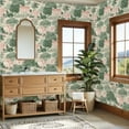 thumbnail image 4 of Cottagecore Peel and Stick Wallpaper 23.6in x 9.8ft Vintage House Tree Soft Green Pink Tones Contact Paper Vinyl Waterproof Self Adhesive Wall Paper for Bedroom Shelf Cabinet Renter Friendly, 4 of 8