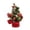 Style A, variant on Christmas Mini Tabletop Tree Ornament, Artificial Plastic Tree with Red Poinsettia and Ball Accents, Window Shelf Desk Display for Holiday Home Party, Small Gift