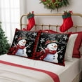 thumbnail image 6 of Outdoor Waterproof Pillow Covers Xmas Snowman Red Buffalo Plaid Decorative Throw Pillow Protectors for Patio Sofa Garden Couch,20x12in 2 Pack, 6 of 9