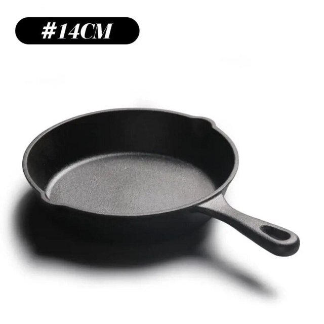Sartén de hierro fundido Sartén Olla de hierro fundido La mejor sartén profesional resistente y sazonada Utensilios de cocina para freír Saltear Estilo de cocina A