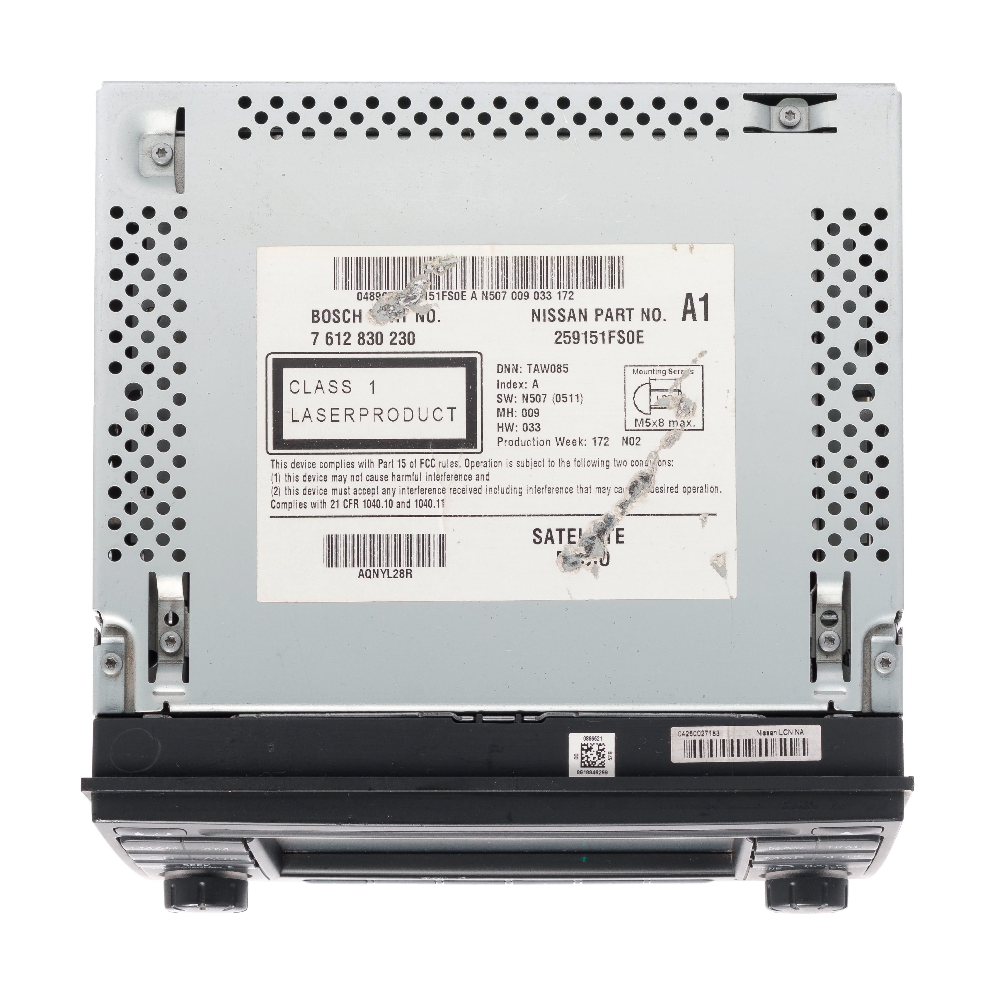 Restored 20122014 Nissan Cube AMFM Radio CD Player Touch Navi Display Part ID 259151FS0E (Refurbished)