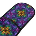 thumbnail image 4 of Yayeee Double Oven Mitt Kitchen Heat Resistant Baking 35" x7" Quilted Cotton Glove, Purple Stained Glass Pattern, 4 of 6