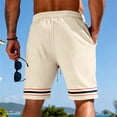 thumbnail image 6 of Bermuda Shorts for Men Summer Casual Waffle Knit Elastic Waist Straight Leg Slim Fit Beach Shorts with Pockets, 6 of 9