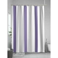thumbnail image 5 of Striped Shower Curtain, Purple Gray Bathroom Decor Curtains Set with Hooks, Waterproof Fabric Home Accessories， 72X 96 Inch Extra Long, 5 of 6