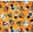 thumbnail image 2 of 1/2 Yard - Halloween Black Cat Ghost & Jack-O-Lantern on Orange Cotton Fabric (Great for Quilting, Sewing, Craft Projects, Throw Pillows & More) 1/2 Yard X 44" Wide, 2 of 2