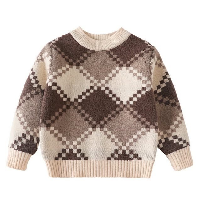 QUDDERR Tricot pour Garçons de 3 à 11 Ans, Col Rond, Manches Longues, Automne Hiver