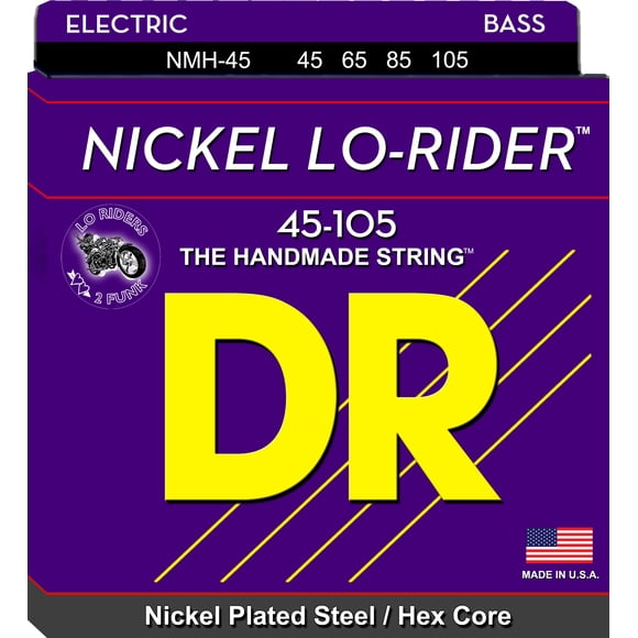 Cuerdas para bajo DR Strings Nickel Lo-Rider 45-105 niqueladas