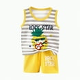 thumbnail image 4 of TOWED22 Toddler Boys Clothes for Baby Boy Summer Outfits Sleeveless Tank Top and Shorts Set 1-4t(Yellow,5-6 Y), 4 of 4