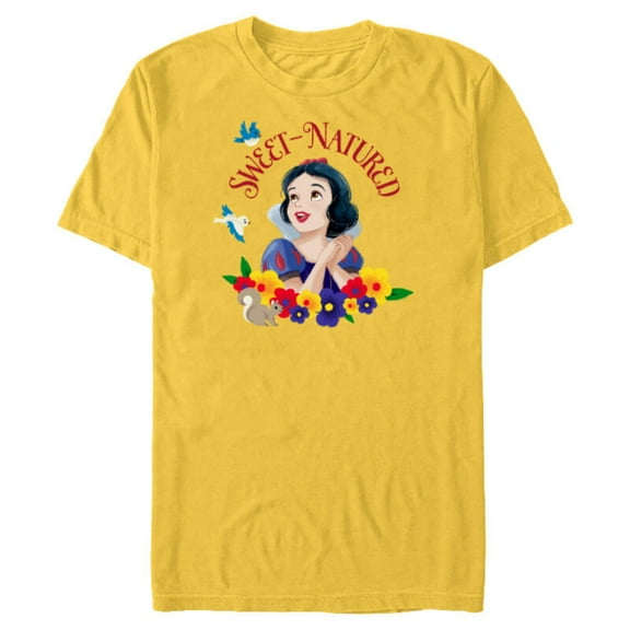 Disney Princess Snow White and Animal Friends Sweet-Natured - Short Sleeve Blended T-Shirt for Adults - Customized-Yellow
