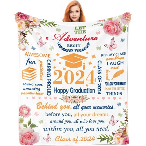 Graduation Gifts Blanket 60x50in, Graduation Gifts for Her 2024, 2024 Graduation Gifts for Women, Phd/Masters Degree Graduation Gifts, College/High School Graduation Gifts for Her