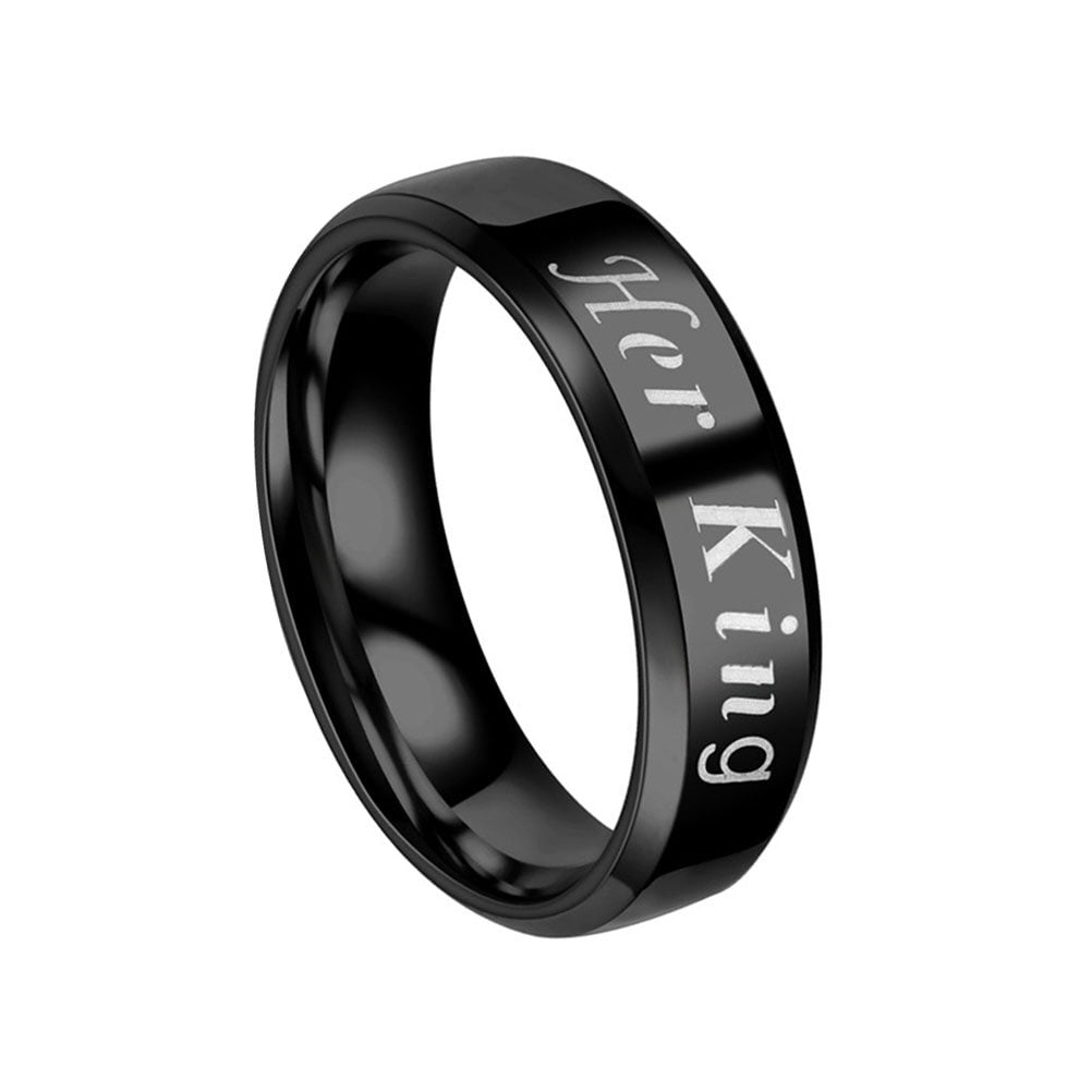 12 Her King His Queen Titanium Stainless Steel Couples Finger Ring His