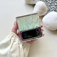 thumbnail image 5 of Girly Case for Galaxy Z Flip 4 Cute Water Ripple Patten with Kickstand, Laser Phone Case for Samsung Galaxy Z Flip 4 Curly Wave, Fashion Colorful Case for Samsung Z Flip 4 with Invisible Stand, 5 of 15
