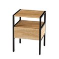 thumbnail image 5 of Boho Nightstand, Rattan End Table, Metal Legs, Natural, 5 of 13
