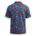 thumbnail image 4 of GrmtClth Mens Beach Short Sleeve Polo Top Cute Seashell Crayfish Lobster Pattern Short Sleeve Button Placket Lightweight Summer Cruise Polo Tee Highlighted With Faint Ocean Texture Yellow M, 4 of 6