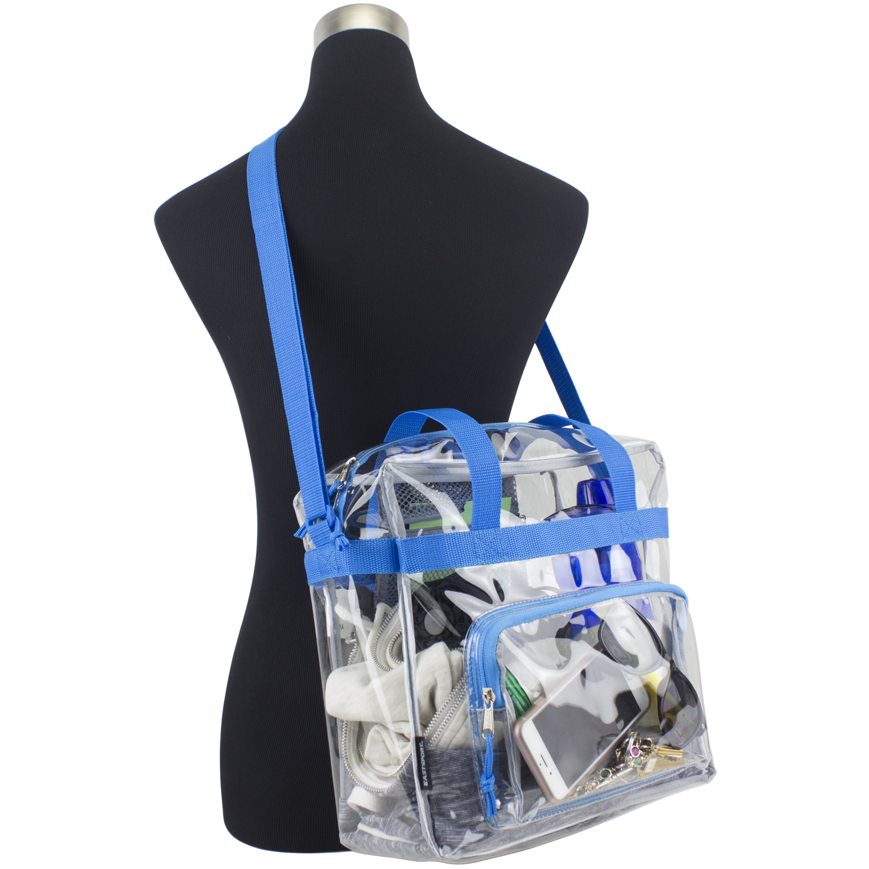 Eastsport Unisex Clear Stadium Approved Tote Royal Blue