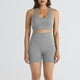 thumbnail image 4 of Pantalones de Yoga de Mujer de Color Sólido sin Costuras de Dos Piezas Yoga Set 87% Nylon 13% Spandex, Cómodos Pantalones Cortos Deportivos para el Gimnasio, 4 of 5