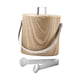 thumbnail image 2 of Cubo de hielo de acero inoxidable con tapa y pinzas para accesorios de barra de buffet en casa 14 L de grano de madera, 2 of 9