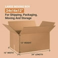 thumbnail image 2 of Box Partners Corrugated Boxes 24" x 16" x 12" Kraft 10/Bundle 241612, 2 of 6