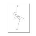 thumbnail image 3 of Impresión abstracta de bailarina, dibujo corporal de una línea, pintura en lienzo, obra de arte en blanco y negro, imagen de baile, póster, decoración de pared para habitación de niña, 3 of 5