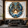 thumbnail image 6 of Ocean Waves Eastern with Dragon Main Scales Highlights, Mystical Fantasy for Space Lovers, Galaxy Room Decor, Easter Gift, Tapestry Wall Hanging for Bedroom and Dorm, 6 of 7