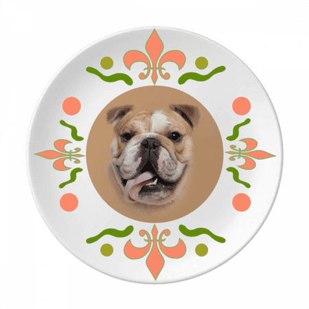 

Dog Skin Tongue Art Deco Fashion Flower Ceramics Plate Tableware Dinner Dish
