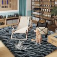 thumbnail image 6 of ZENELESS Fluffy Shag Rug,4x6ft Black and White Stripes Super Soft Indoor Modern Area Rugs Perfect for Kid's Room, Cloakroom, 6 of 6