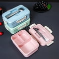 thumbnail image 4 of Wheat Straw Insulated Lunch Box – Eco-Friendly Bento Container with Stainless Steel Compartments (800-1000ml), 4 of 9