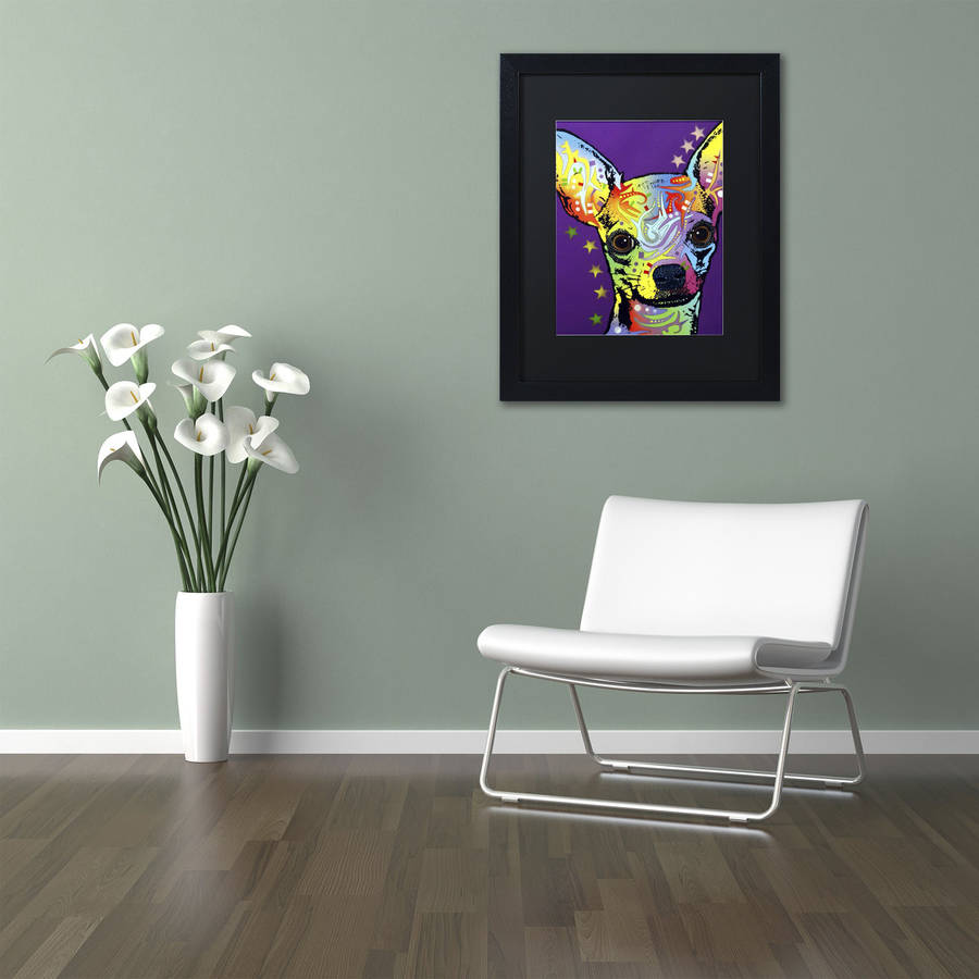 Trademark Fine Art "Chihuahua II" Canvas Art by Dean Russo, Black Matte, Black Frame