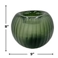 thumbnail image 2 of Bergamo Art 9" Wide Decorative Handmade Green Round Pumpkin Glass Vase, 2 of 6