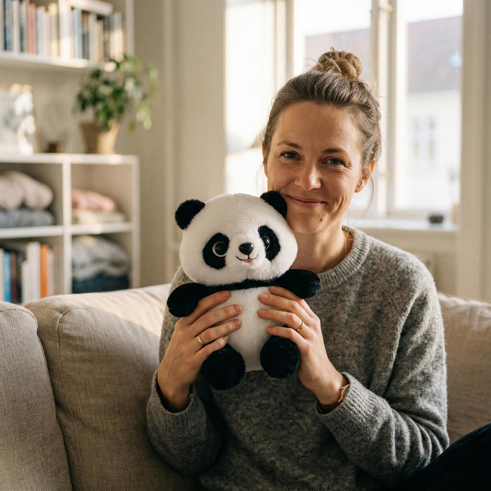 RUIG 9.8 Inch Panda Stuffed Animal Plush Toys for Kids, Cute Panda Plush Toys, Soft Bear Stuffed Animals for Easter Basket Stuffers, Valentines Day Gifts, Kawaii Bear Plushies