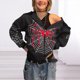 thumbnail image 1 of Sudaderas con capucha de gran tamaño para mujer Chaquetas asimétricas con cremallera Traje diario con patrón de araña FLhrweasw Para estrenar, 1 of 8