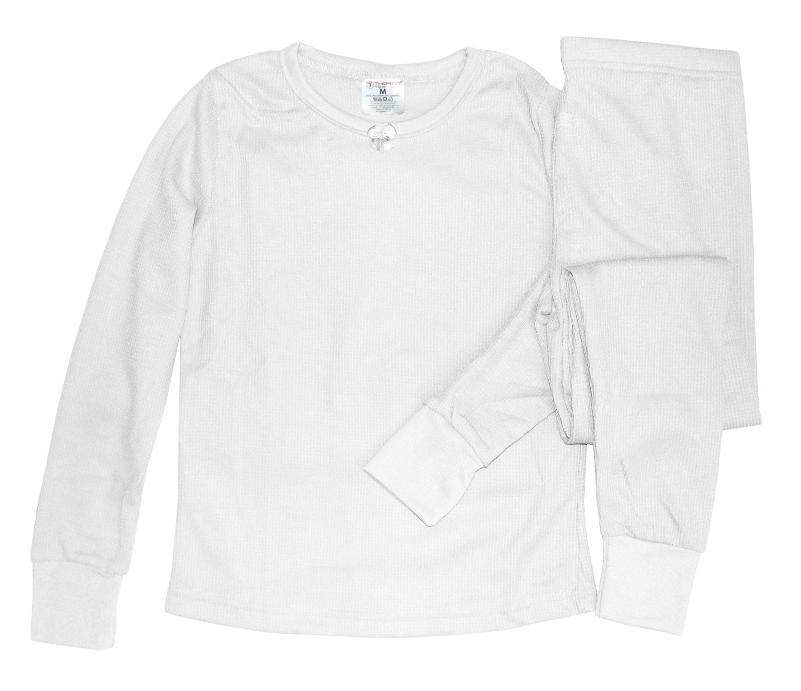 Women's 2-Piece Premium Cotton Waffle Knit Thermal Set - Stretchy Top & Bottom PJs 8 thumbnail image
