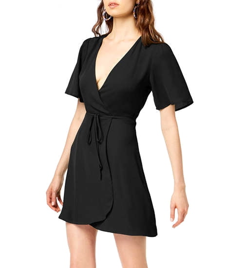 women's short sleeve wrap dress