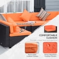thumbnail image 4 of CoSoTower 7pcs Garden Wicker Sectional Set w/ Tea Table Patio Rattan Lounge Sofa with Cushion for Outdoor Deck Orange, 4 of 7