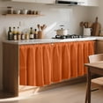 thumbnail image 4 of Roiihwy Cabinet Curtains Sink Skirt for Bathroom, Dust Proof Short Curtains for Kitchen Shelves Wall Panel Hanging Doorway Closet Storage Room, Dishwasher Curtain Cover, Orange, 4 of 6
